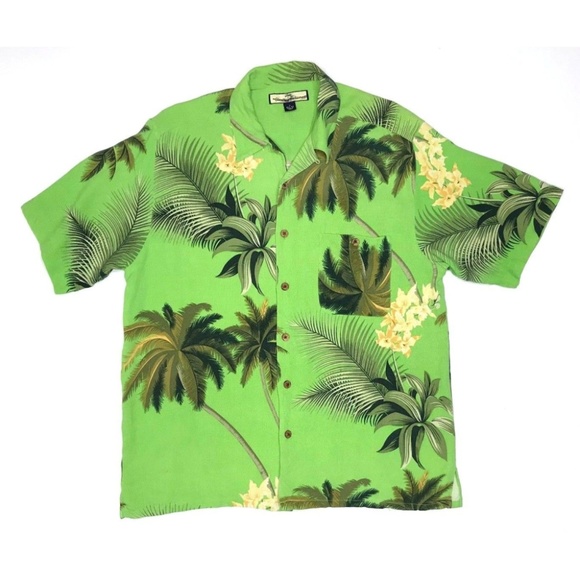 Tommy Bahama Other - Tommy Bahama Silk Green Floral Button Front Shirt